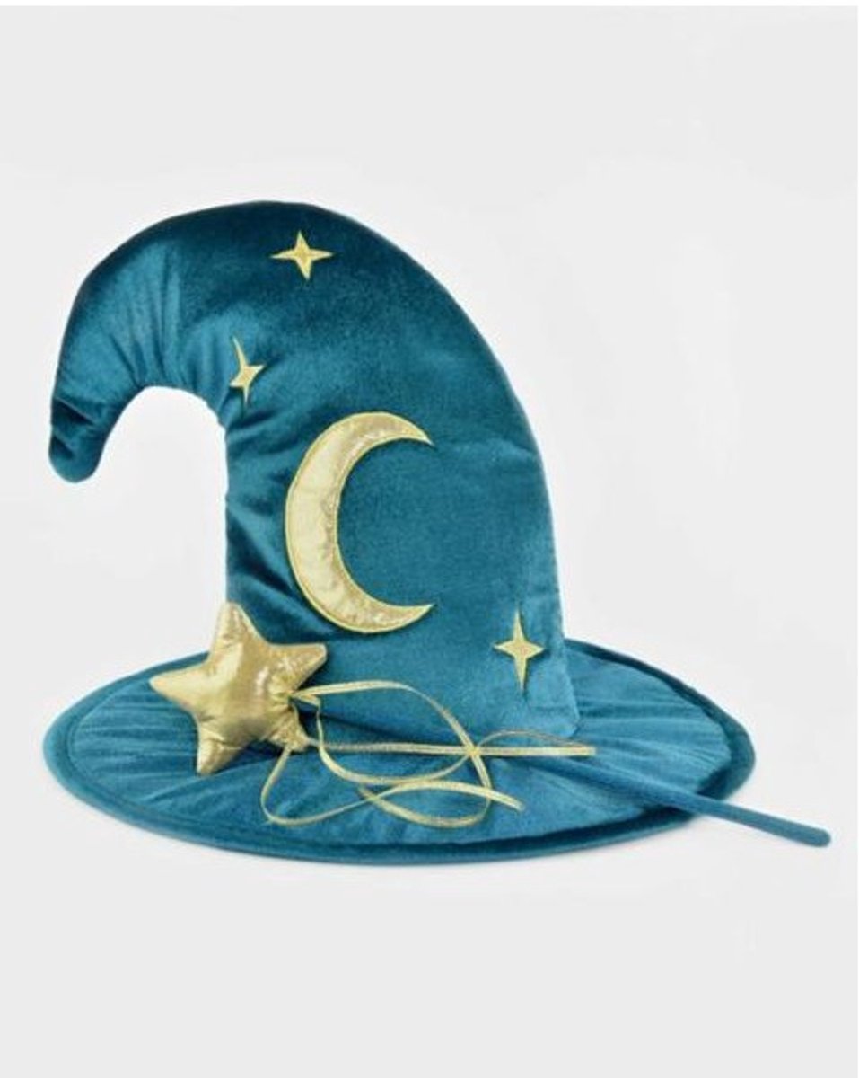 Set cappello Den Goda Fen e bacchetta magica in velluto: accessori per vestire.