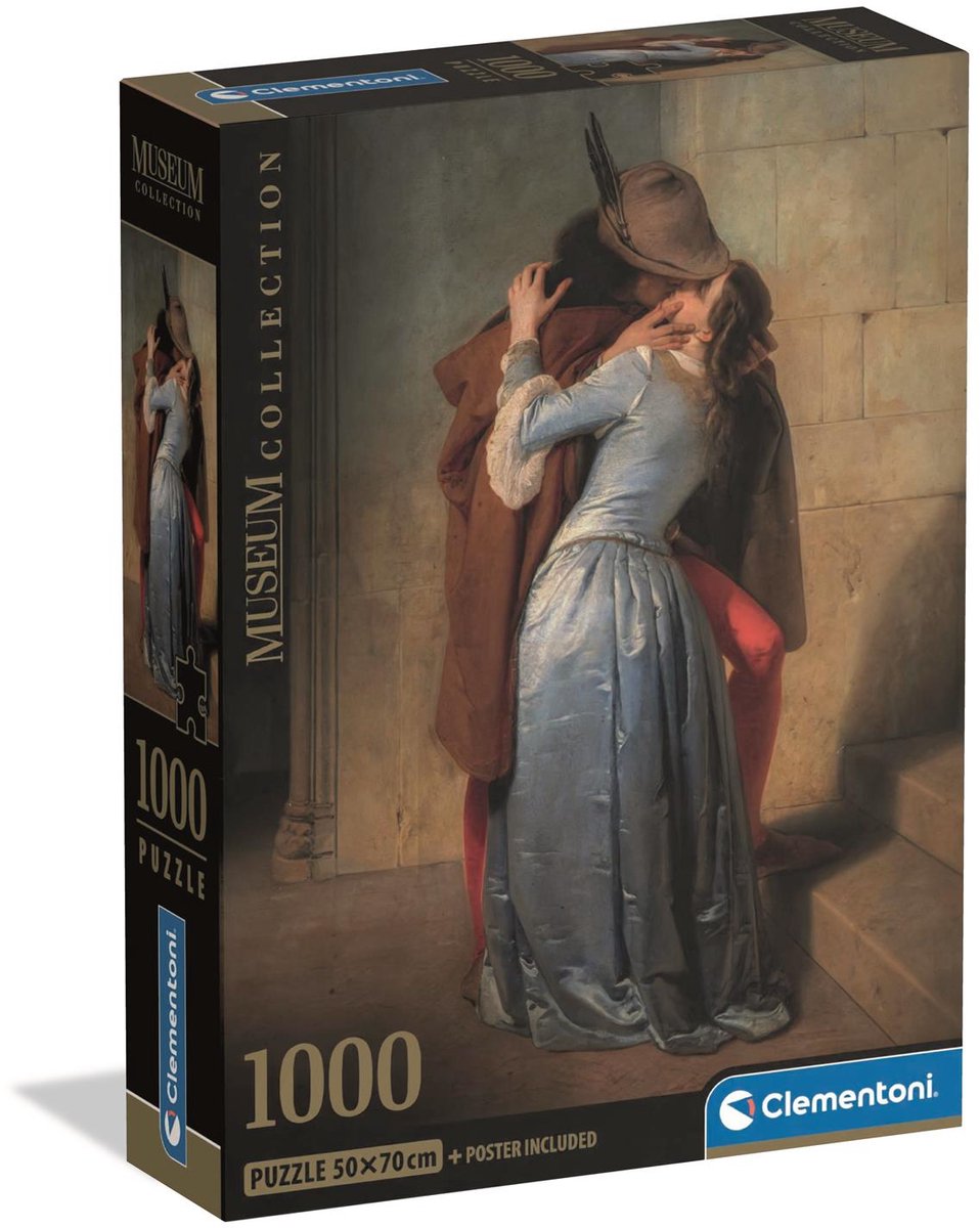 Clementoni - puzzel - 1000 stukjes - het kusje van hayez - puzzel voor volwassenen - high quality collection