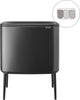 Brabantia bo touch bin prullenbak - 3 x 11 liter - afvalscheiding - confident grey