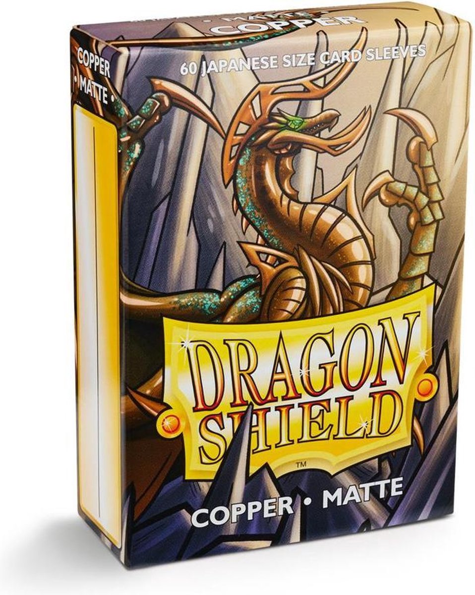 Asmodee dragon shield card sleeves: japanese matte copper (59x86mm) - 60 stuks