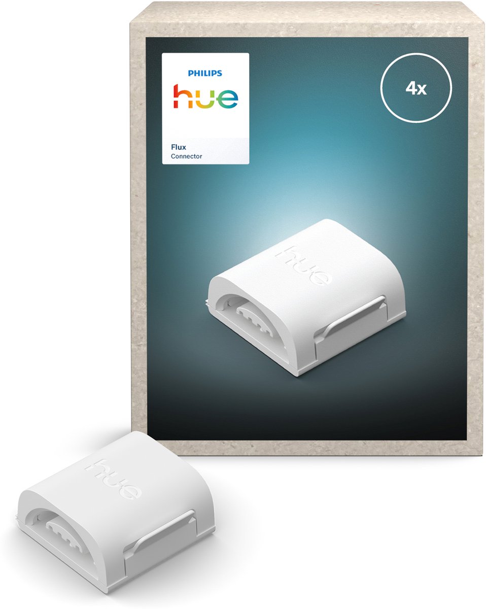 Connettore di flusso Philips Hue - collega 2 strisce LED di flusso in linea retta - linea di luce continua e uniforme - 4 pezzi
