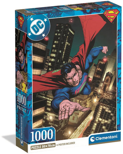 Clementoni - puzzle - superman - dc - 1000 pieces - with poster - from 18 years