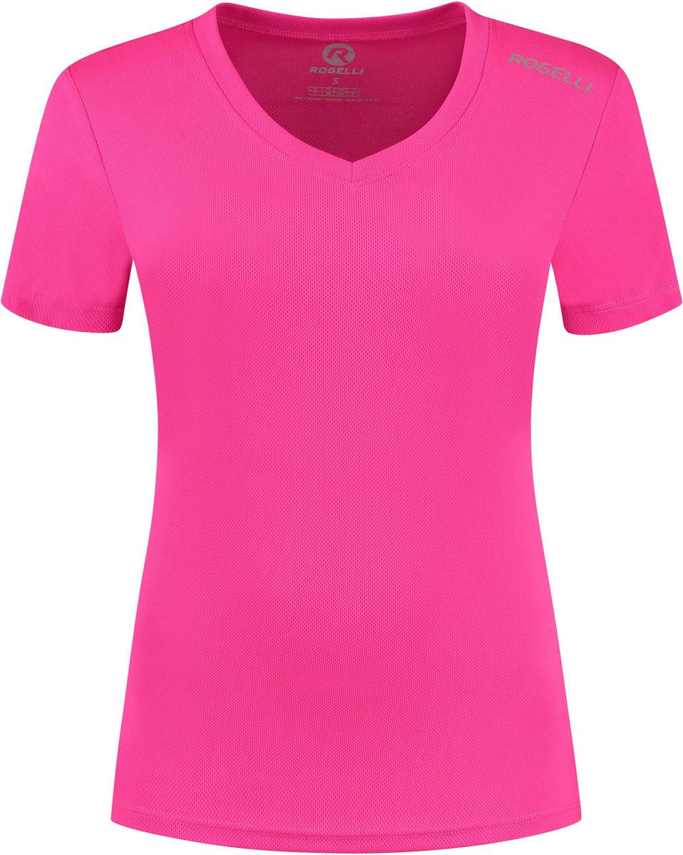 Maglia running promozionale Rogelli donna - maniche corte - rosa - l