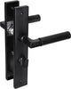 Guarnitura per porta interna Impresso Aston - scudo quadrato con vite e serratura WC - alluminio - nero