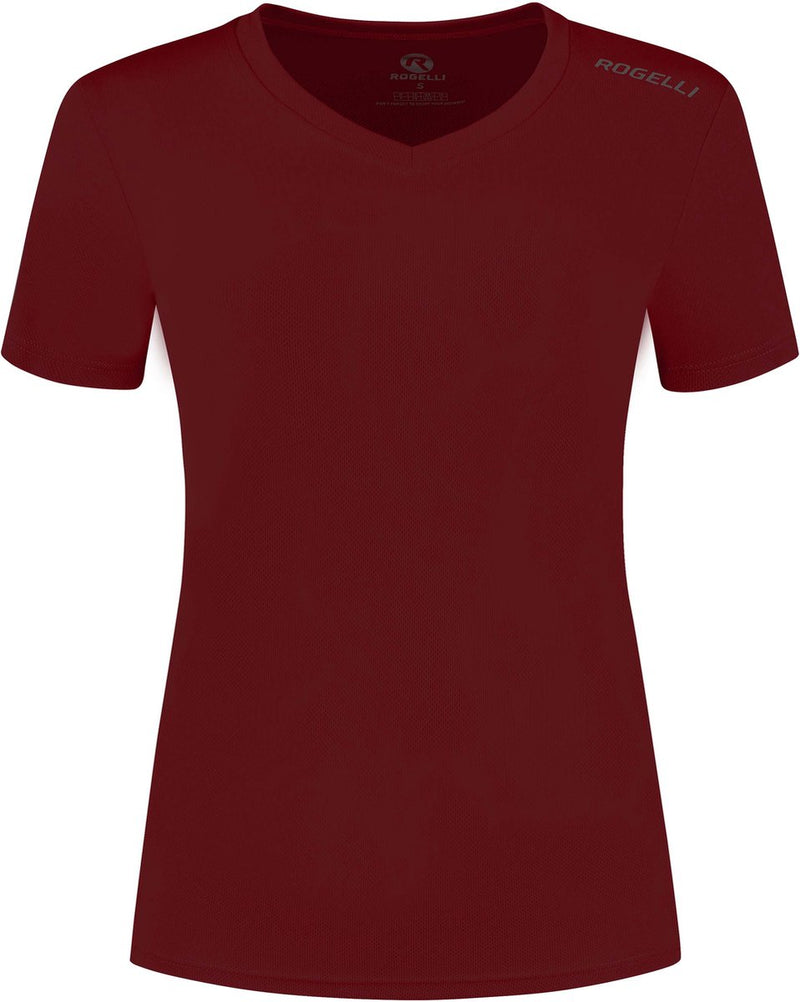 Maglia running promozionale Rogelli donna - maniche corte - bordeaux - m