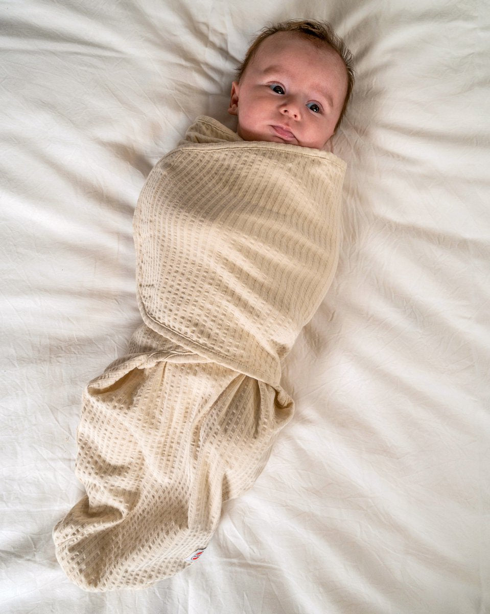 Lodger Bundler - saco de dormir envolvente - crema - 0,3 tog - 60 cm (0-4 m) - algodón seersucker - manta envolvente