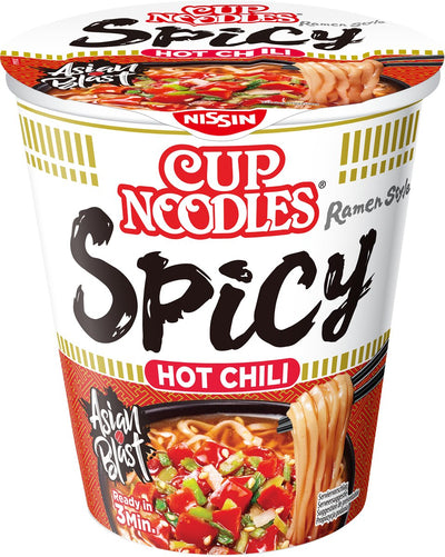 Nissin cup noodles - hot chili spicy noedels - instant noodles - vegan - 8 stuks