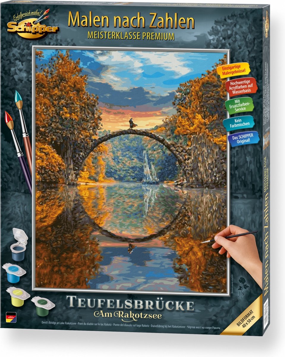 Ponte del diavolo dello skipper sul Rakotzsee - 40 x 50 cm