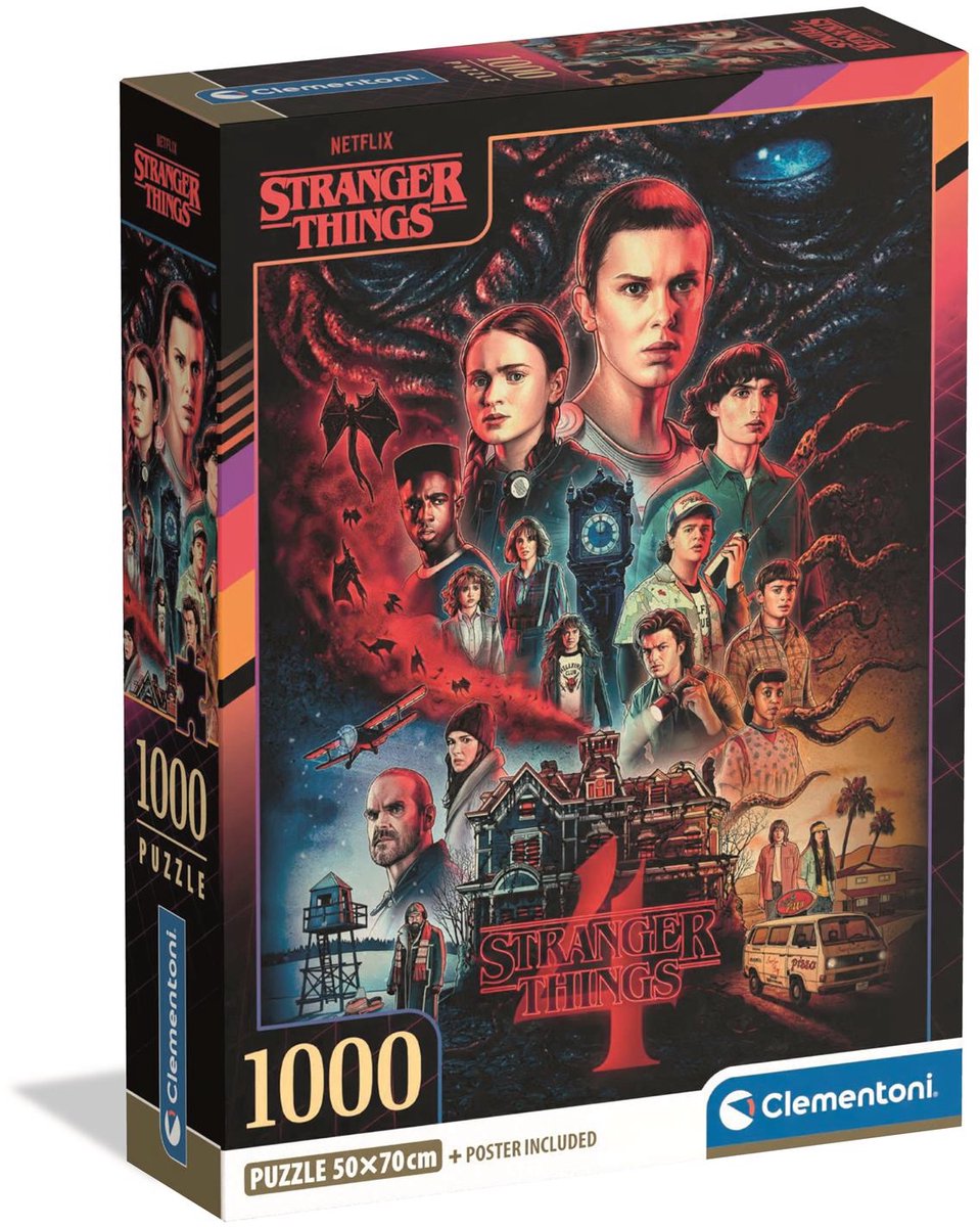 Clementoni - puzzle - 1000 pezzi - Stranger Things Stagione 4 - puzzle per adulti