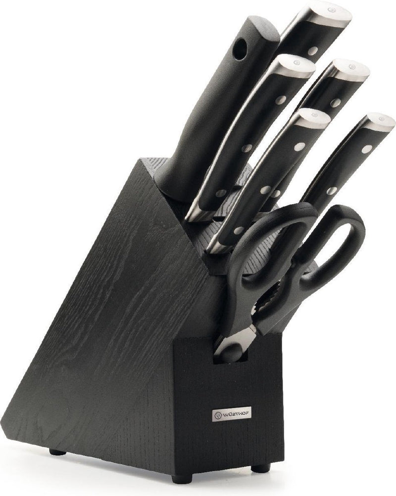 Wusthof classic ikon - ceppo coltelli con 7 pezzi - acciaio inossidabile