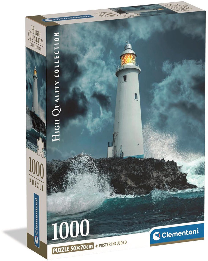 Clementoni - puzzle - 1000 piezas - faro en la tormenta - puzzle para adultos - colección de alta calidad