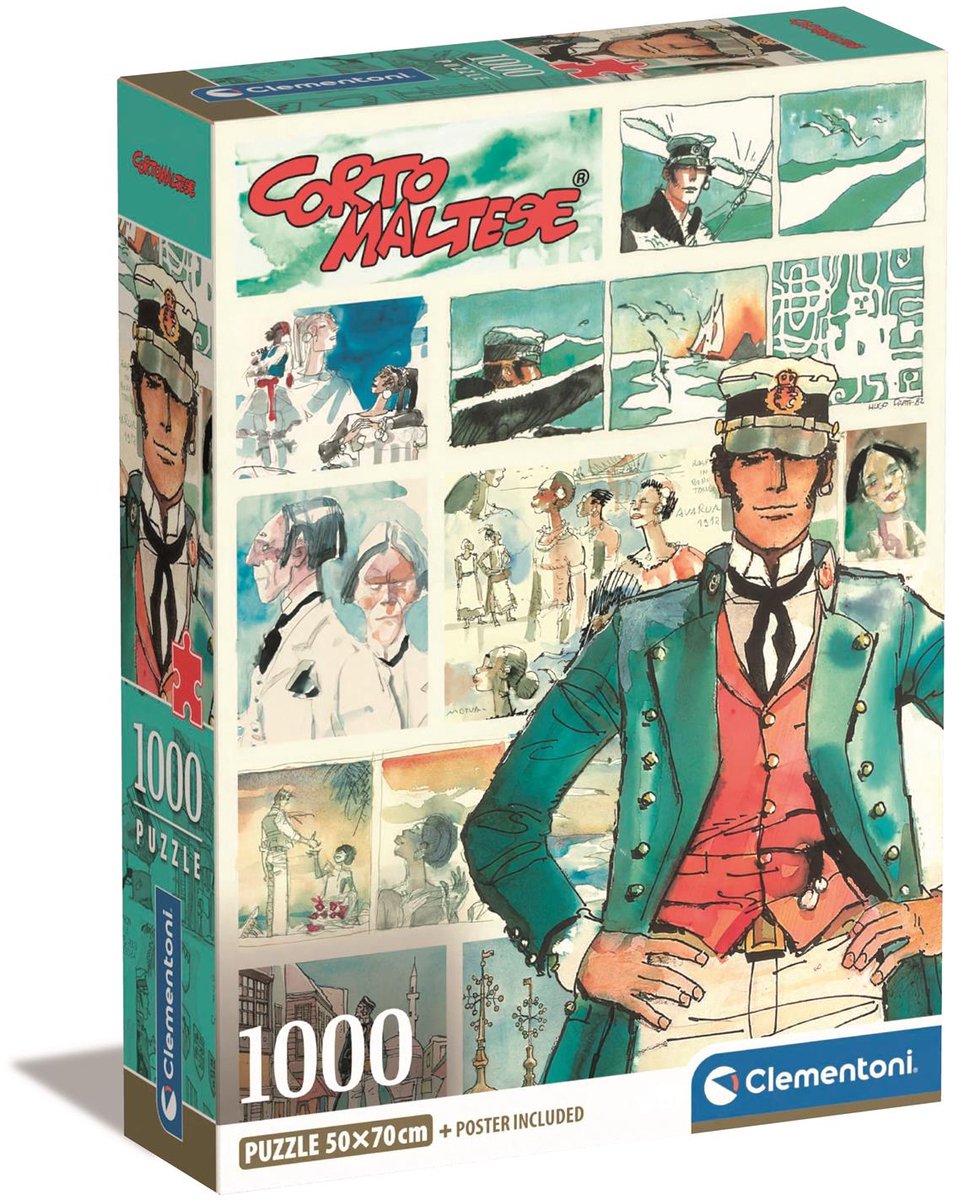 Clementoni - puzzle - 1000 pezzi - puzzle natalizio corto maltese - puzzle per bambini e adulti - dai 3 anni