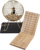 Molino de deriva Engelhart completo - con tablero de control de madera 90 bolas de madera - cesta de metal ø 30 cm - juego completo de deriva para noches de juego en casa -