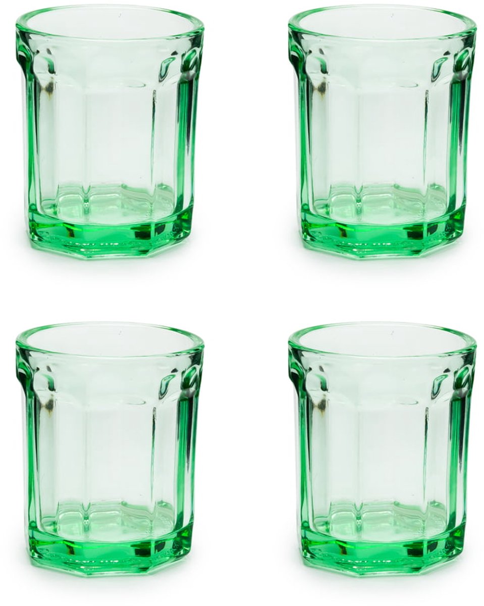 Serax - paola navone fish fish - bicchiere m - verde - 7 ø - 22cl - 4 pezzi