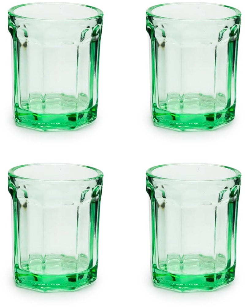 Serax - paola navone fish fish - bicchiere m - verde - 7 ø - 22cl - 4 pezzi