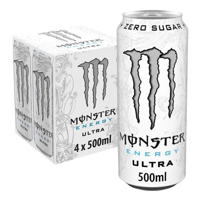 Lata Monster ultra blanca 0,5 litros paquete de 4 (6 piezas)