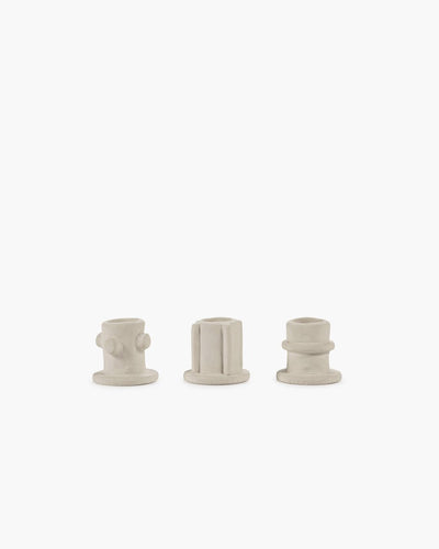 Serax - marie michielssen marie - candeliere - beige - 5 ø - h 4,5 cm - 3 pezzi