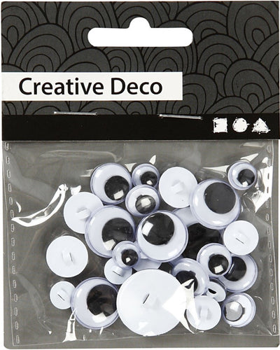 Creativ company googly eyes, sew on, to be sewn, d 8-20 mm, 24 div 1 box