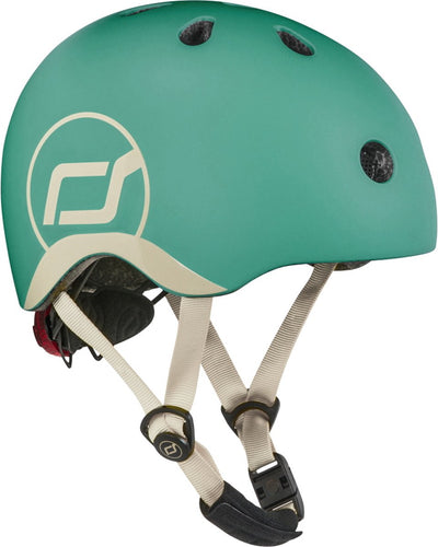 Casco Scoot Ride – Casco para niños – XS 45-51 cm – Luz trasera LED – Cierre magnético – Ajustable – Bosque