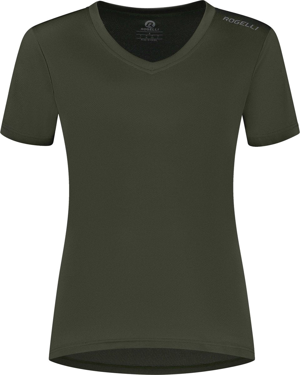 Rogelli promo hardloopshirt dames - korte mouwen - legergroen - xl