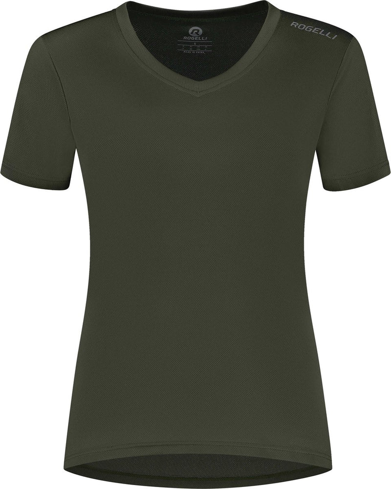 Rogelli promo hardloopshirt dames - korte mouwen - legergroen - xl