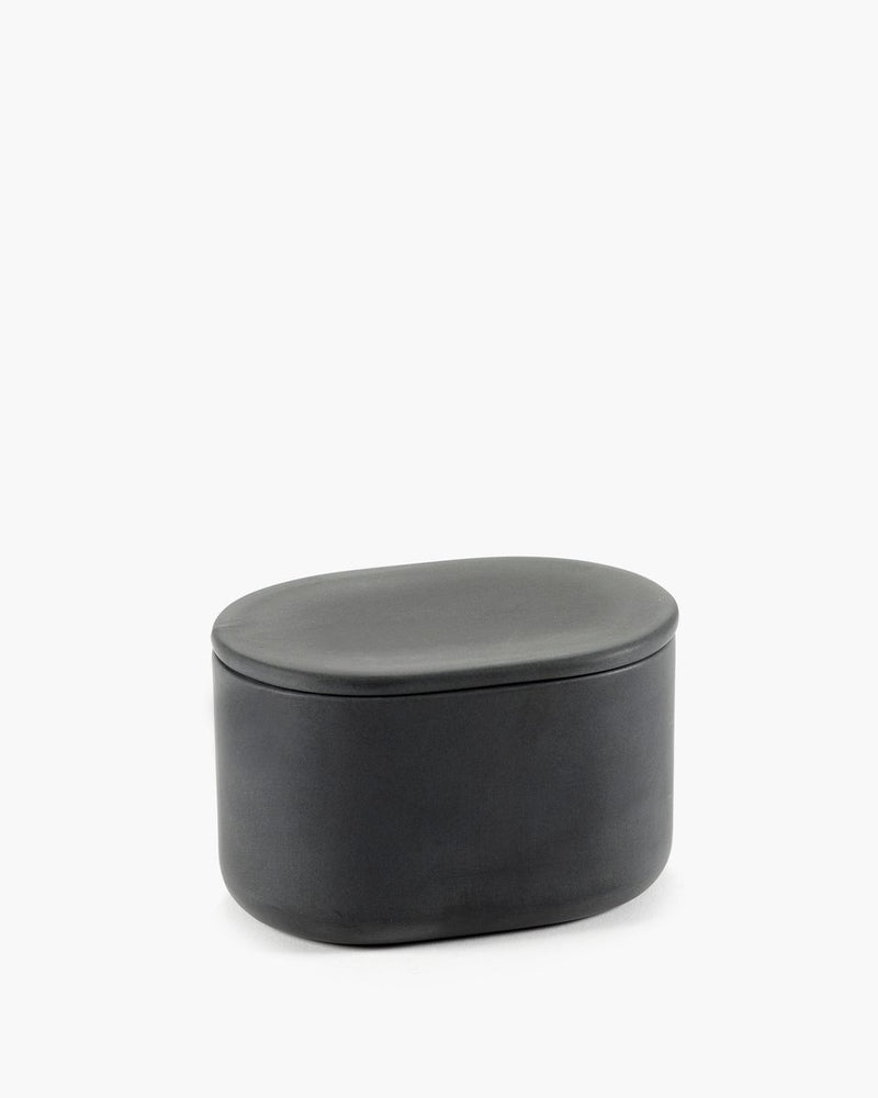 Serax - bertrand lejoly - cose - vaso ovale con coperchio l - grigio - h 6,5 cm