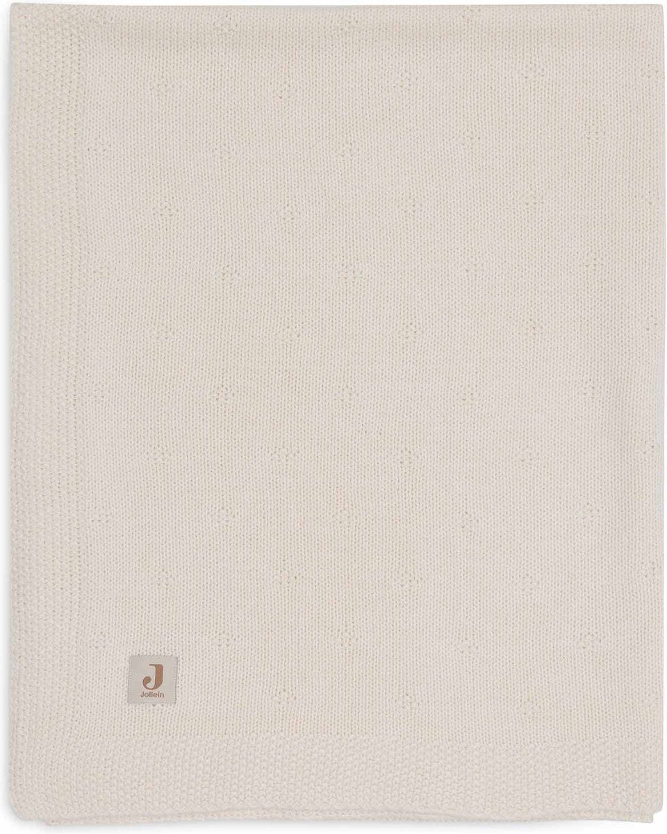 Jollein - coperta per lettino 100x150 cm - coperta per bebè - morbida maglia avorio