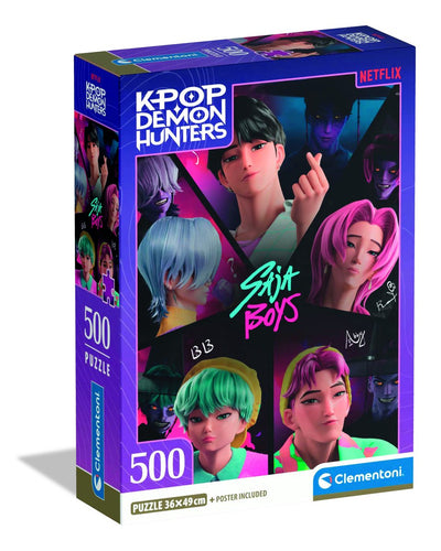 Clementoni K-pop Demon Hunters Puzzle 500 pezzi compatti - Puzzle Kpop huntrix - Regalo hobby K Pop per bambini sopra i 6 anni