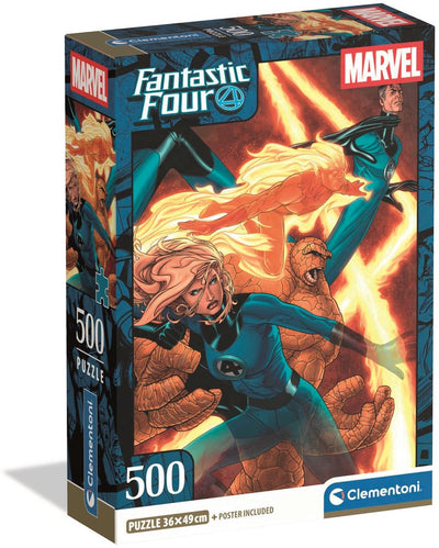 Clementoni - puzzle - marvel fantastici 4 - 500 pezzi - con poster - dai 14 anni