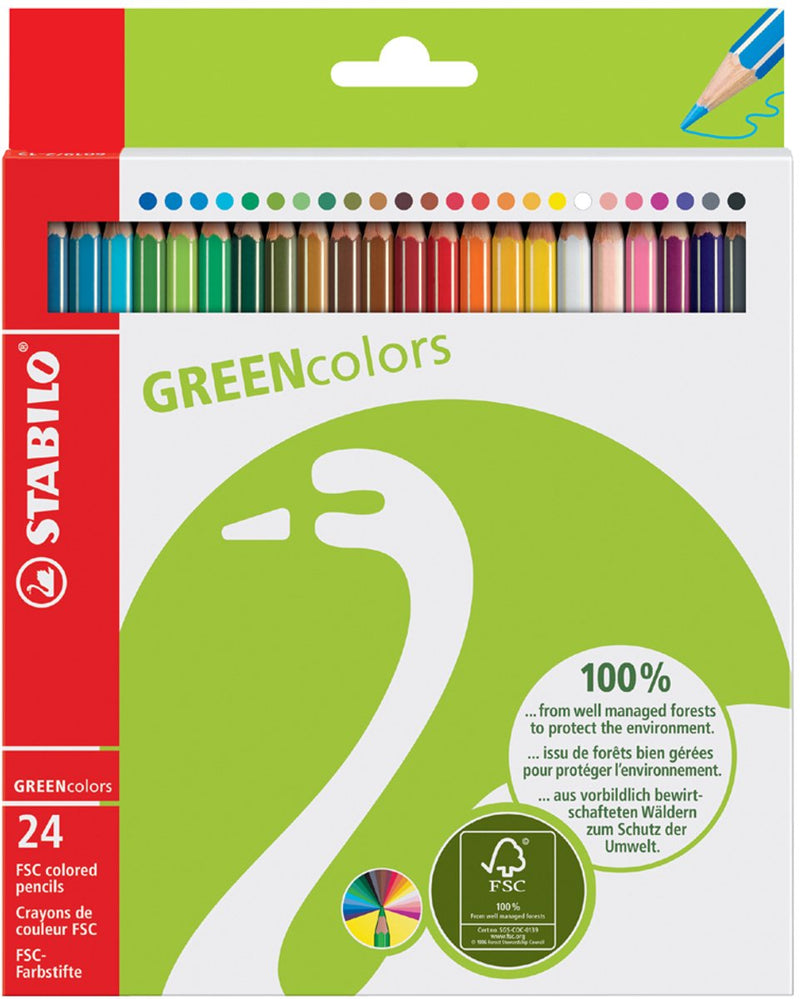 Stabilo greencolors - Matite colorate certificate FSC - astuccio con 24 colori