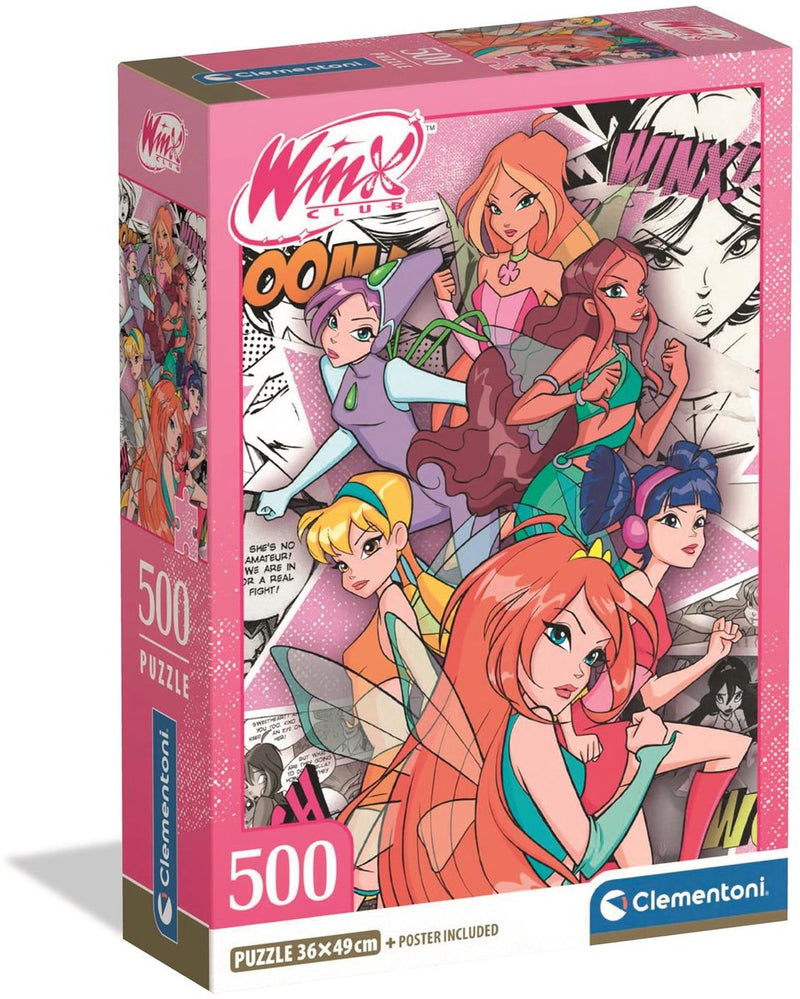 Clementoni - puzzle - winx club - 500 pezzi - con poster - da 8 anni