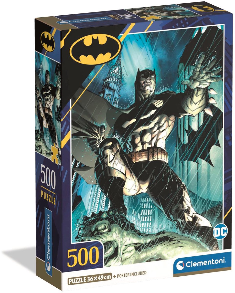 Clementoni - puzzel - 500 stukjes - batman compact box - puzzel voor kinderen en volwassenen