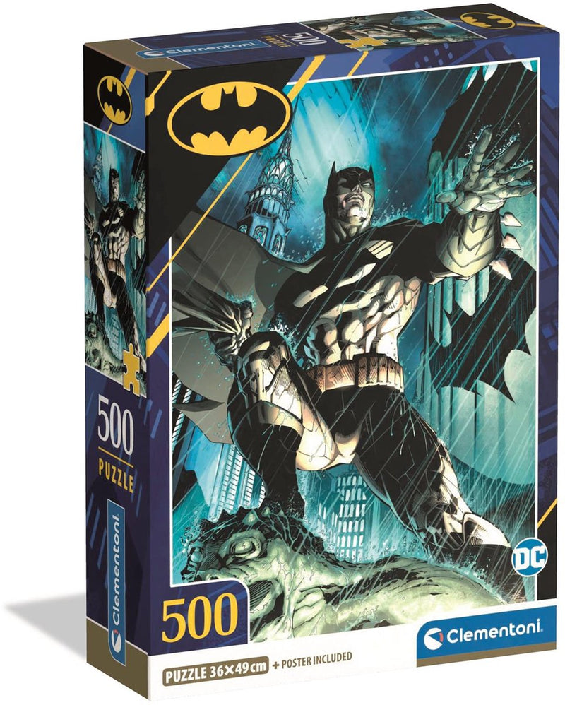 Clementoni - puzzle - 500 pezzi - scatola compatta batman - puzzle per bambini e adulti