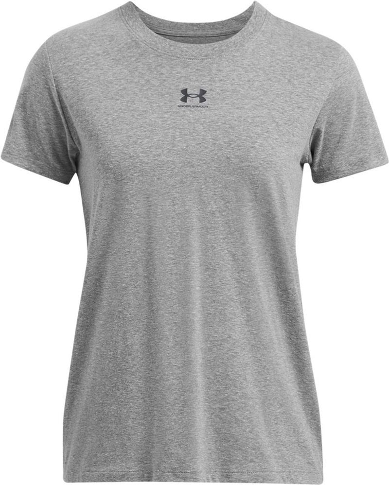 Maglietta sportiva Under Armour UA Rival Core SS-Gry da donna - Castle Rock - Nera