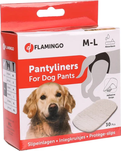 Protegeslips Flamingo para perros – pantalones térmicos para perros – tyna white m – 30 piezas – para incontinencia en celo