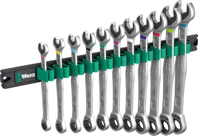 Wera 9630 magneetstrip 6000 joker 1 steek-ringratelsleutelset, 11-delig - 05020014001