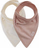Jollein - bandana con bavaglino - cotone - bavaglini - 2 pezzi - velluto a coste rosa canina avorio - 2 pezzi