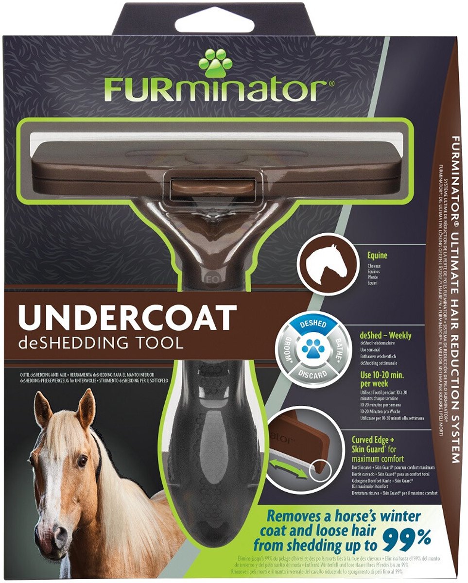 Furminator - herramienta de muda de pelo de acero inoxidable - mango ergonómico - para caballos