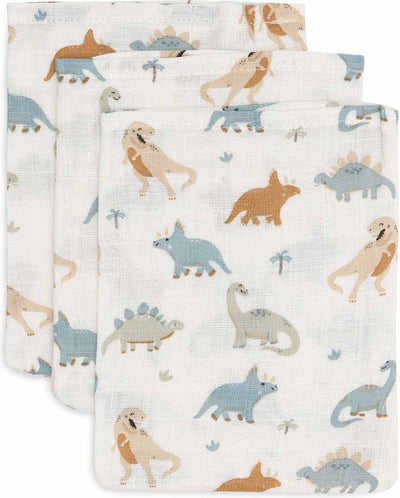 Jollein - salvietta idrofila per bambini - cotone - 3 pezzi - roarsome - salvietta per bambini, salviette idrofile -15x20 cm