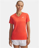 Under Armour Tech SSV - maglietta sportiva da donna tinta unita rossa - rosso veleno - bianco