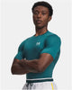Under Armour Camiseta deportiva UA HG Armor Comp SS-GRN Hombre - Rack Green - Blanco