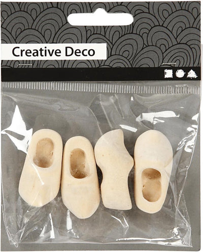 Zoccoli di legno olandesi dell'azienda Creativ, L: 40 mm, 2 paia 1 scatola