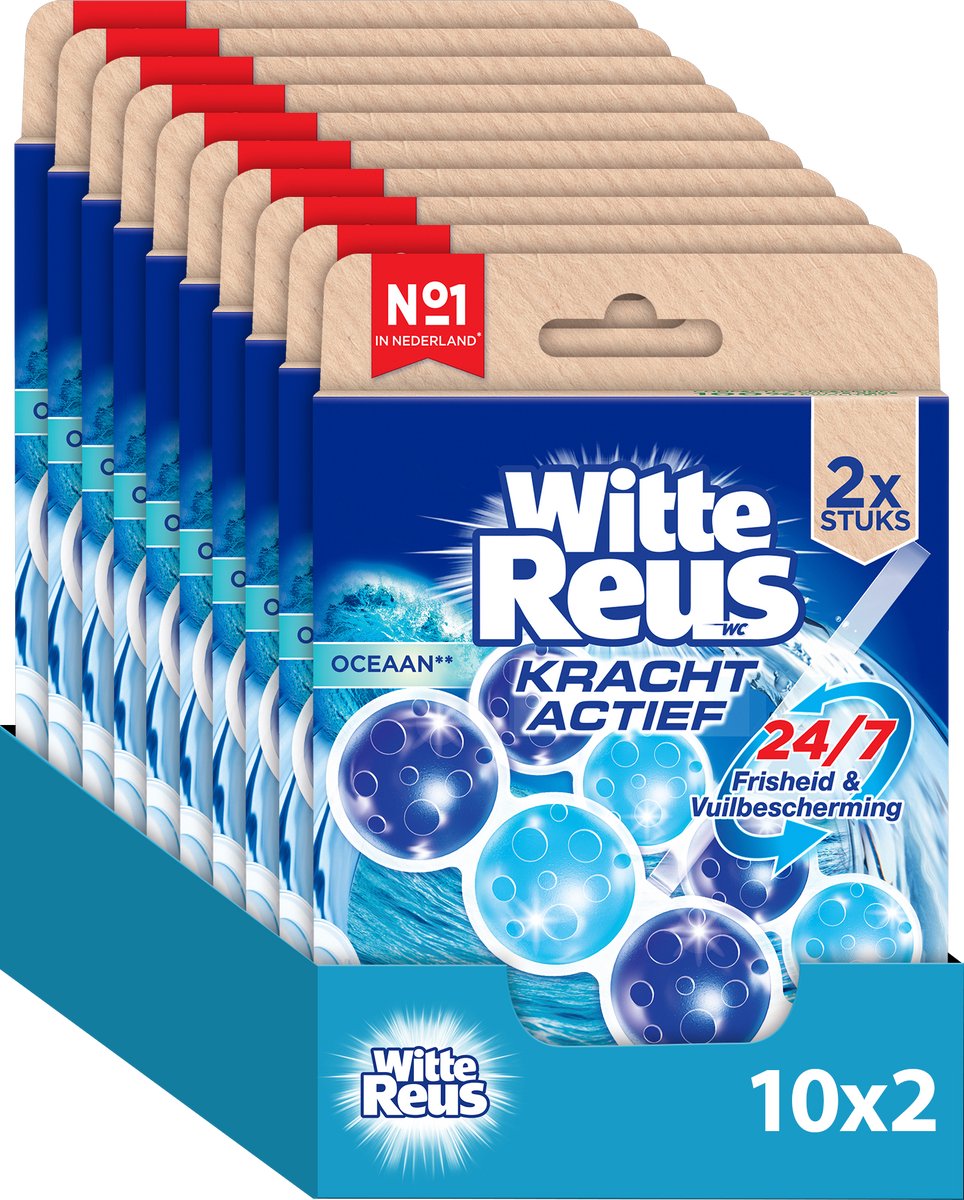 Blocco WC gigante bianco Power Active Ocean 100 g - blocchi WC - confezione risparmio - 2x10 pezzi