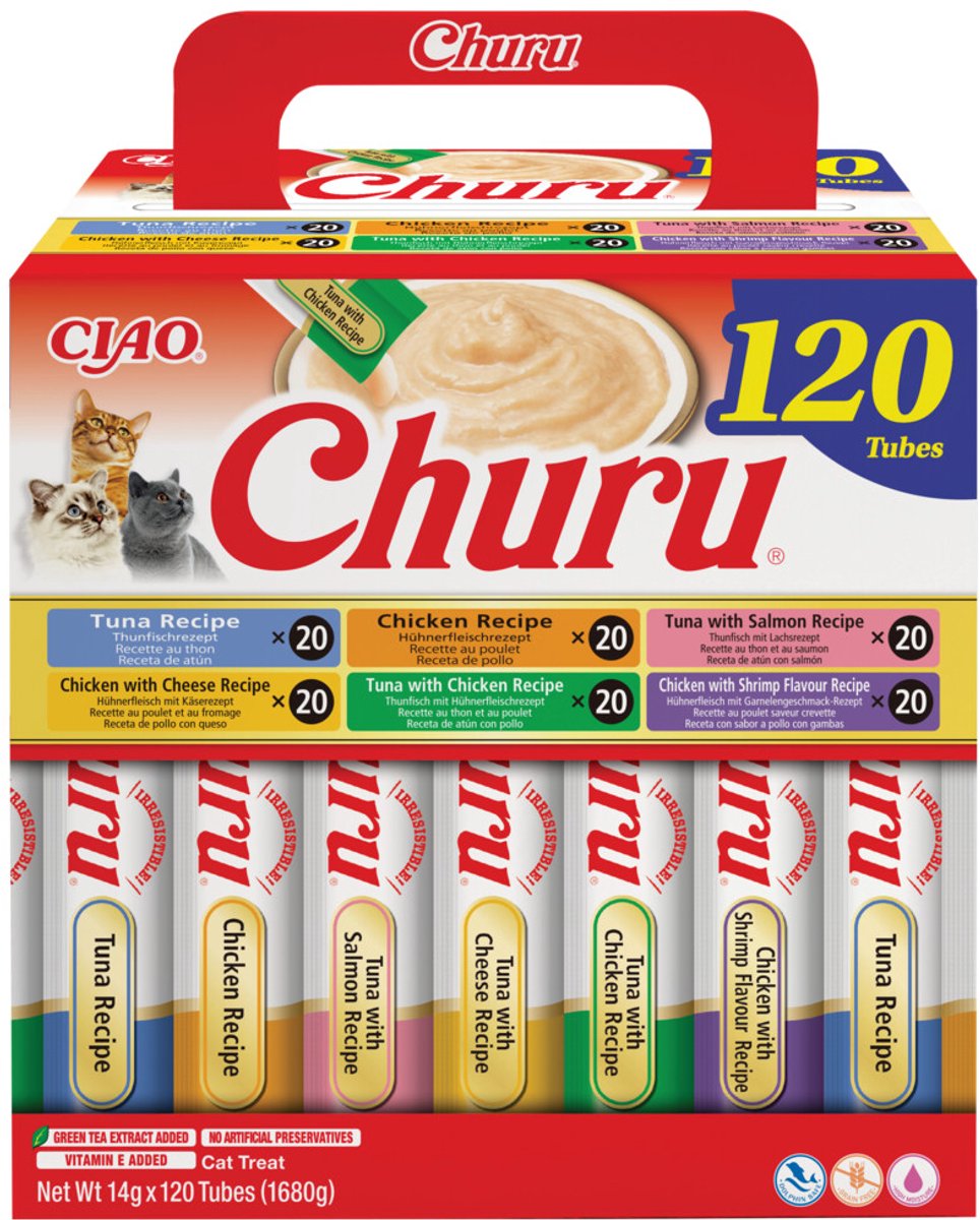 Inaba ciao churu gatto multipack tonno e pollo - 120 pezzi