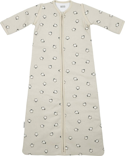 Meyco baby penguin baby sleeping bag with zip-off sleeves - soft sand - 70cm - 2.5 tog