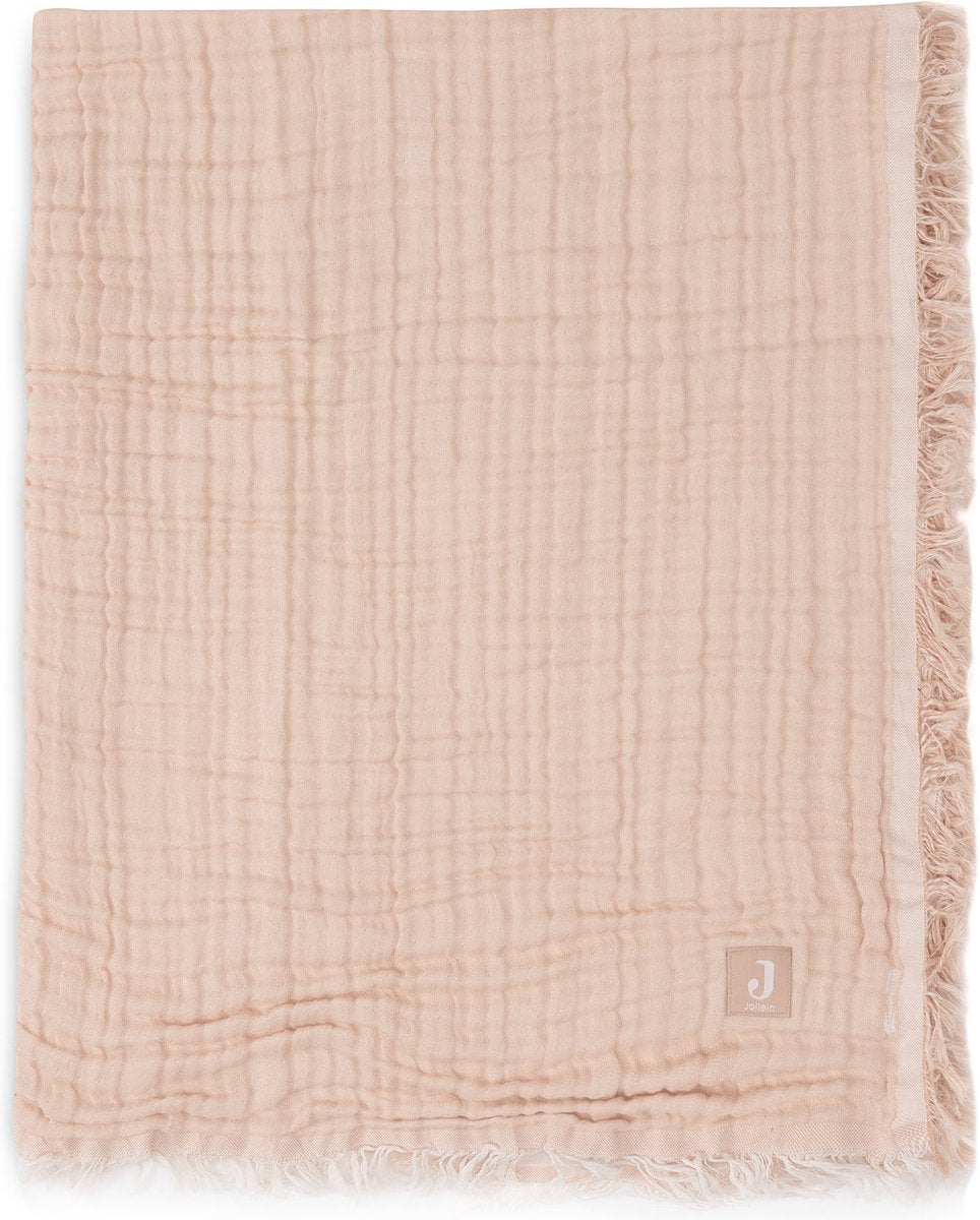 Jollein baby wiegdeken - 75x100cm - fringe - moonstone ivory - gots