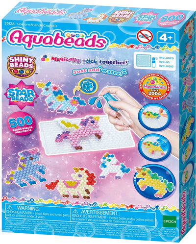 Kit artigianale Aquabeads per gli amici degli unicorni: set completo con 500 perline in 27 colori