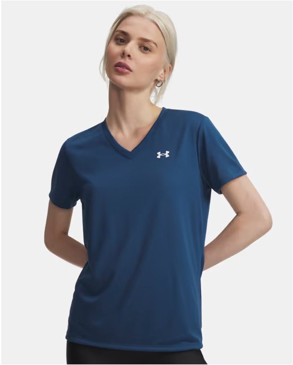 Under armor tech ssv - solid-blu women's sports shirt - wham blue - white