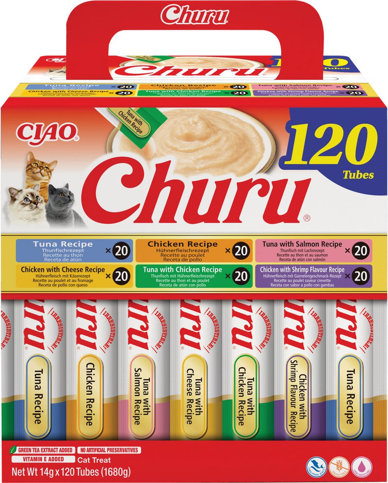 Inaba ciao churu gatto multipack tonno e pollo - 120 pezzi