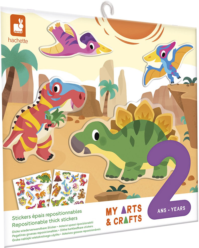 Janod - my arts Crafts - juego de pegatinas de dinosaurios reutilizables